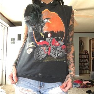 Sleeveless Harley Davidson hoodie